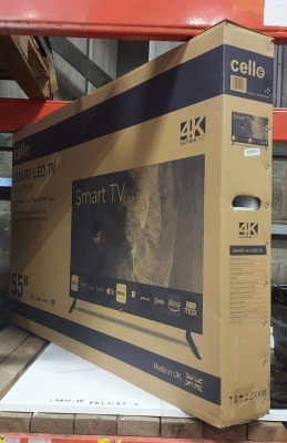 1 X BRAND NEW 55 CELLO SMART 4K ULTRA HD LED TV MODEL NUMBER C5523RTS4K