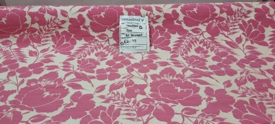 1 X BRAND NEW CURTAIN FABRIC ROLL - APPROX 20M IN LENGTH - 140 CM WIDE - WOODLAND DESIGN IN ROSE COLOUR - PRICE PER METRE £20.99 - TOTAL £420