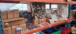 1000 + MIXED LOT CONTAINING PACKS OF TOOTHBRUSH SHIELDS - SPORTS DIRECT MUGS - PACKS OF DECORATIVE ARTIFICAL FLOWERS - DISNEY FROZEN 3D ICE CASTLE PUZZLE - CAR ENGLAND FLAGS - NATIVITY DRESS UP KIDS COSTUME - OUTDOOR GARDEN CUSHIONS ETC ON A FULL BAY