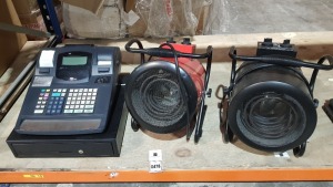 MISC ELECTRIC LOT IE. TEC CASH REGISTER, 2 X 2500W SPACE HEATERS - POWERFIX & PARKSIDE BRANDS