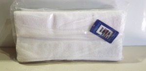 66 X BRAND NEW MUSBURY LUXURY SUPERSOFT WHITE TOWELS IN SIZE 50X90CM