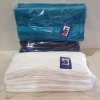 66 X BRAND NEW MUSBURY LUXURY SUPERSOFT MIDNIGHT BLUE - TEAL - WHITE TOWELS IN SIZE 50X90CM - IN 11 PACKS