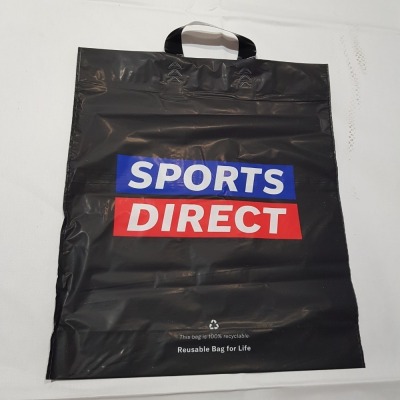 2400 X BRAND NEW SPORTS DIRECT REUSABLE PLASTIC CARRIER BAGS FOR LIFE SIZE 45X38CM IN 6 BOXES