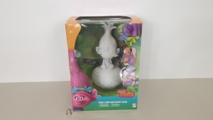 48 X BRAND NEW TROLLS PAINT YOUR OWN MONEY BANK - INCLUDES BRUSH AND PAINT