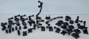 MISC LOT OF 35+ GO PRO MOUNTING ATTACHMENTS FOR CAMERAS & CAMERA MOUNTING PLATES