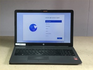 HP 255 G7 LAPTOP WITH AMD RYZEN 5 2500U CPU, 8GB RAM, 256GB SSD, (DATA WIPED),GOOD BATTERY - NO CHARGER