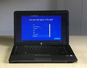 HP 655 LAPTOP WITH AMD E2-1800 CPU, 4GB RAM, 120GB SSD, (DATA WIPED & WIN 10 INSTALLED), GOOD BATTERY - NO CHARGER