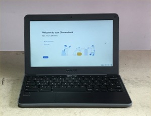 ASUS C202XA CHROMEBOOK WITH INTEL CELERON N3060 CPU, 4GB RAM, 32GB EMMC, (DATA WIPED WITH CHROME OS INTACT), GOOD BATTERY (NO CHARGER)