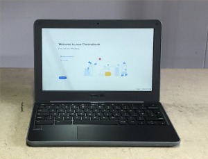 ASUS C202XA CHROMEBOOK WITH INTEL CELERON N3060 CPU, 4GB RAM, 32GB EMMC, (DATA WIPED WITH CHROME OS INTACT), GOOD BATTERY (NO CHARGER)