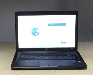 HP 655 LAPTOP WITH AMD E2-1800 CPU, 4GB RAM, 120GB SSD, (DATA WIPED & WIN 11 INSTALLED), GOOD BATTERY - NO CHARGER