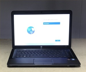 HP 655 LAPTOP WITH AMD E2-1800 CPU, 4GB RAM, 120GB SSD, (DATA WIPED & WIN 11 INSTALLED), GOOD BATTERY - NO CHARGER