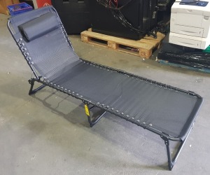 1 X BRAND NEW JAPUR SUN LOUNGER IN BLACK IN ONE BOX