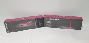 12 X AIRWALK FOLDING SCOOTERS ALL IN PINK