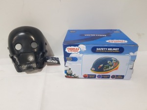 17 X BRAND NEW MIXED LOT TO INCLUDE 6 X THOMAS SAFETY HELMETS - 11X STAR WARS ROGUE ONE MASK