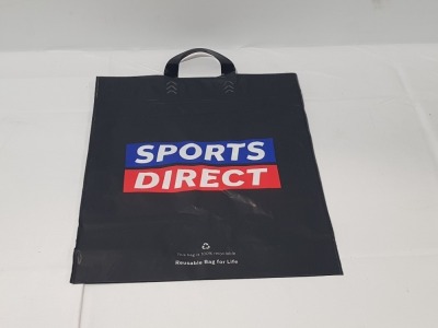 2400 X BRAND NEW SPORTS DIRECT REUSABLE PLASTIC CARRIER BAGS FOR LIFE SIZE 45X38CM IN 6 BOXES