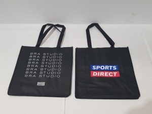 1000 X REUSABLE FABRIC TOTE BAGS SPORTS DIRECT LONDON - SIZE 35 CM X 36CM X 11CM IN 10 BOXES