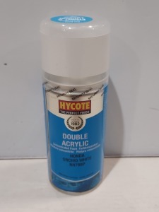 120 X BRAND NEW HYCOTE DOUBLE ACRYLIC HONDA ORCHID WHITE 150ML SPRAY CANS