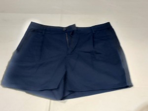 40 X BRAND NEW WOMENS NAVY CHINO SHORTS IN SIZE 28R IN ONE BOX