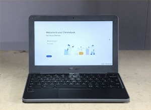 ASUS C202XA CHROMEBOOK WITH INTEL CELERON N3060 CPU, 4GB RAM, 32GB EMMC, (DATA WIPED WITH CHROME OS INTACT), GOOD BATTERY (NO CHARGER)