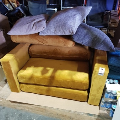 1 X 2 SEATER SOFA MISSING FRAME IE BACK AND BASE - SPARE PARTS USEFUL FOR OWN PROJECT INCLUDING VARIOUS CUSHIONS