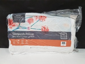 30 X BRAND NEW THE FINE BEDDING COMPANY SLEEP SOFT PILLOWS PLUMP FIBRES IN A SUPER SOFT COVER IN SIZE MEDIUM - 74 X 78CM IN TWO LARGE BAGS