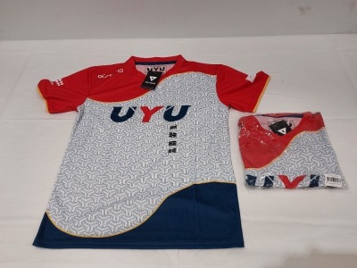 35 X BRAND NEW NATIONS UYU PRO JERSEYS IN RED SIZE SMALL