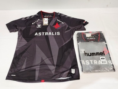 21 X BRAND NEW HUMMEL ASTRALIS GAME JERSEYS IN BLACK SIZE XL