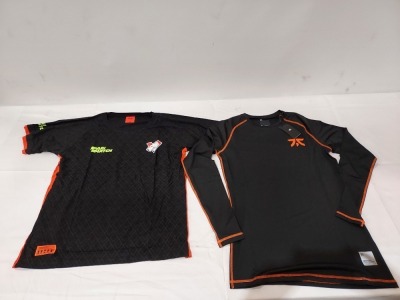 30 X BRAND NEW MIXED VP PLAYER PREMIUM JERSEYS IN BLACK - FNATIC PRO LONGSLEEVE JERSEYS IN BLACK SIZE L AND XL