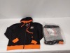 10 X BRAND NEW VIRTUS PRO PLAYER ZIPPER HOODIES IN BLACK/ORANGE SIZE XXL