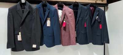 10 PIECE BRAND NEW MIXED SUIT JACKET LOT CONTAINING SIMON CARTER IN PINK 38R £195 - HOUSE OF FRASER IN BLUE 44R £180 - HOUSE OF FRASER IN NAVY 40S £199 ETC