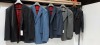10 PIECE BRAND NEW MIXED SUIT JACKET LOT CONTAINING JOHNATHON CHARLES IN NAVY 56S £160 - JOHNATHON CHARLES IN BLUE 50S £170 - PIERRE CARDIN IN CHARCOAL 40R £175 ETC