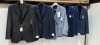 10 PIECE BRAND NEW MIXED SUIT JACKET LOT CONTAINING HOUSE OF FRASER IN CHARCOAL 40R £199 - SIMON CARTER IN BLUE 36R £195 - JOHNATHON CHARLES IN CHARCOAL 48L £170 ETC