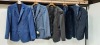 10 PIECE BRAND NEW MIXED SUIT JACKET LOT CONTAINING HUGO BOSS IN NAVY 48R £415 - ARMANI IN NAVY 50R £600 - HUGO BOSS IN NAVY 52 £525 ETC