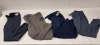 10 PIECE MIXED PANTS LOT TO INCLUDE SIMON CARTER IN NAVY 34L £125 - FARAH IN GREY 54S £40 - GIBSON LONDON IN BLUE 34L £70 ETC