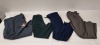 10 PIECE MIXED PANTS LOT TO INCLUDE HELEN MCALENDEN IN DARK GREEN SIZE 6 - £220 - FARAH IN AIR FORCE 58L - £40 - OSCAR JACOBSON LIGHT GREY 38R £60 ETC