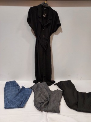 10 PIECE MIXED PANTS AND DRESS LOT TO INCLUDE TOMMY HILFIGER IN BLUE 32R £110 - KENNETH COLE IN CHARCOAL 40R £74 - SKOPES IN BLUE 28 R - PEACOCKS BLACK DRESS SIZE 14 £28 ETC