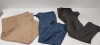 10 PIECE MIXED PANTS LOT TO INCLUDE JOHNATHON CHARLES IN PEWTER 56L £89 - JOHNATHON CHARLES IN BLUE 52L £80 - BE YOU IN BLACK SIZE 22 £40 ETC