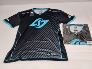 22 X BRAND NEW NATIONS PRO JERSEY IN BLACK AND BLUE SIZE MEDIUM