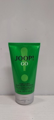 85 X BRAND NEW JOOP GO STIMULATING HAIR AND BODY SHAMPOO - 150 ML TUBS - IN 2 BOXES