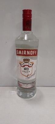 5 X BRAND NEW SEALED SMIRNOFF VODKA - 1 LITRE BOTTLES - 37.5% VOL