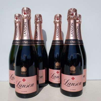 6 X BRAND NEW SEALED LANSON CHAMPAGNE LE ROSE - 750 ML - 12.5 % VOL