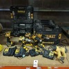 18 PIECE MIXED DEWALT TOOL LOT CONTAINING CONTAINING 2 X DEWALT COMBI DRILL ( DCD778 ) 2 X DEWALT COMBI DRIILL ( DCD795) 1 X DEWALT HEAT GUN (D26414 ) 7 X DEWALT CARRY CASES 4 X DEWALT BATTERY CHARGERS ETC