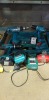 3 PIECE TOOL LOT CONTAINING 1 X MAKITA COMBI DRLL ( 6281 D ) 1 X MAKITA COMBI DRILL (6336D) 1 X MAKITA COMBI DRILL ( 8391D) 3 X BATTERYS / 3 X CHARGERS / 1 CARRY CASE