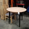 1 X VIDA DESIGN DINING TABLE WITH ONE CHAIR IN OAK AND BLACK