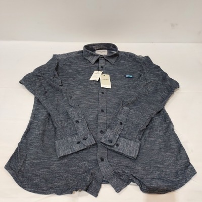 5 X BRAND NEW JACK & JONES MENS DESIGNER SHIRT IN GREY IN SIZES M AND XL RRP £35