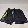 11 X BRAND NEW HENLEYS BLACK SHORTS IN SIZE S RRP £14.99