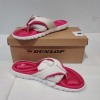 6 X BRAND NEW DUNLOP MEMORY FOAM CUSHIONED TOE POST FLIP FLOPS IN WHITE/FUSCHIA IN SIZE 5 - 7 £24.99 PP