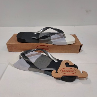 6 X BRAND NEW HAVAIANAS TOP LOGO MANIA WOMENS FLIP FLOPS IN BLACK UK SIZE 3-4-5 4.5 6-7 £24.99 PP