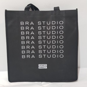 900 X BRAND NEW REUSABLE TOTE BAG SPORTS DIRECT BRA STUDIO BNS IN 9 BOXES SIZE 37CM X 37CM X 10CM DEPTH