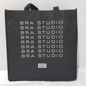 900 X BRAND NEW REUSABLE TOTE BAG SPORTS DIRECT BRA STUDIO BNS IN 9 BOXES SIZE 37CM X 37CM X 10CM DEPTH